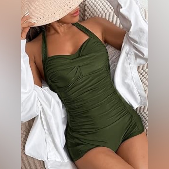 One Piece Bathing Suit for Women Vintage Womens Swimsuits Tummy Control Retro S - Picture 2 of 3